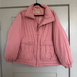 Free People Pink Puffer Jacket